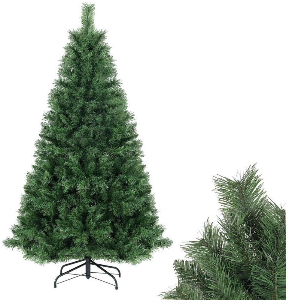 Salcar Künstlicher Weihnachtsbaum Künstlich Tannenbaum Christbaum mit Grünem Stamm und Metallständer, 180cm mit 580 Spitzen, Schnellaufbau mit Klappsystem Bild 1