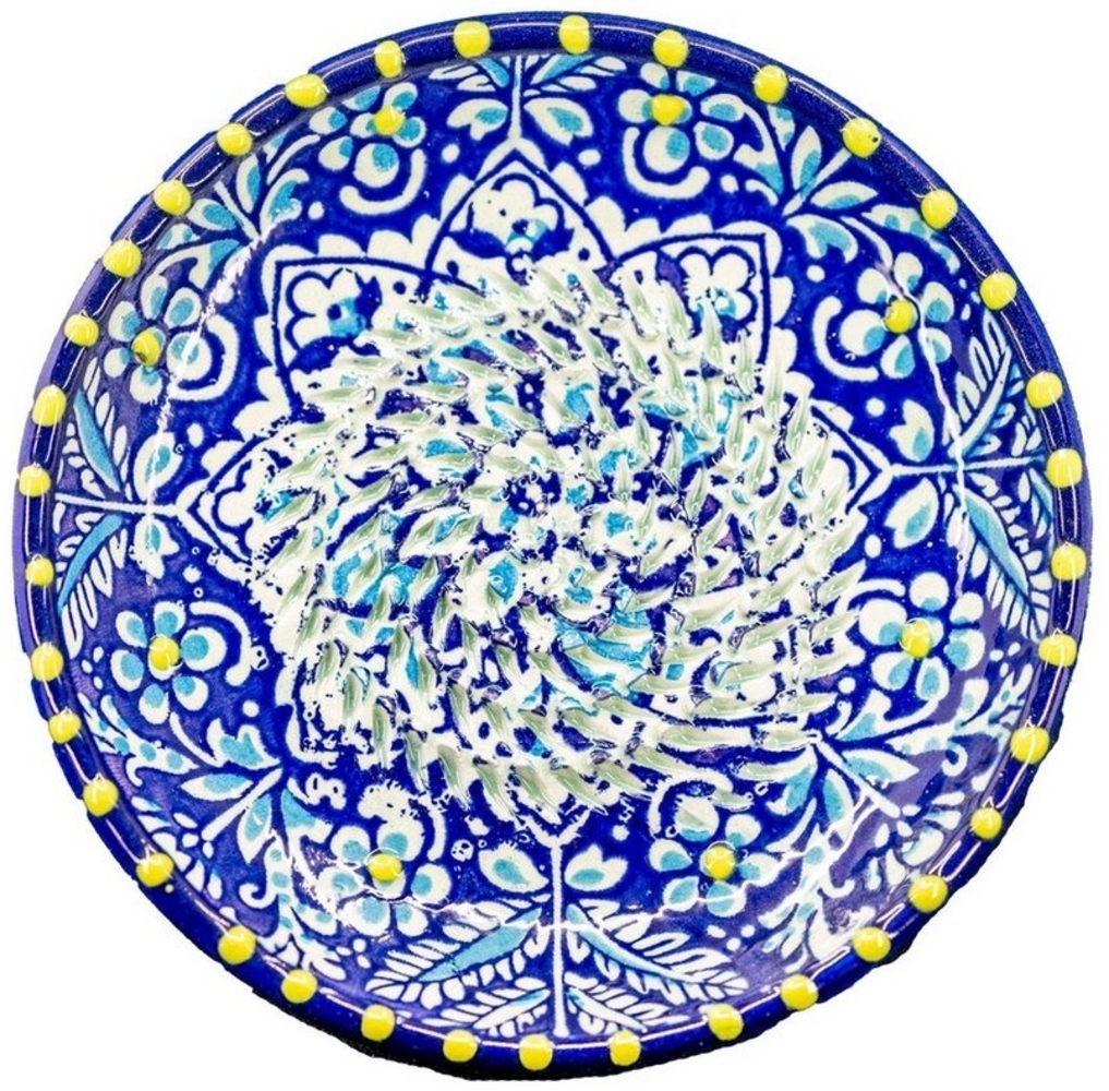 Kaladia Multireibe Reibeteller mit kleinen Blumen, Keramik, handbemalte Küchenreibe - Made in Spain Bild 1