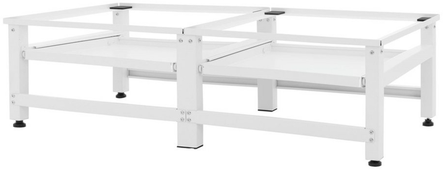 ML-DESIGN Waschmaschinenuntergestell Waschmaschinenzubehör Untergestell Unterbausockel Podest für Trockner, Doppel Waschmaschinen Unterbau ausziehbare Ablage 124x55x37cm Stahl Bild 1