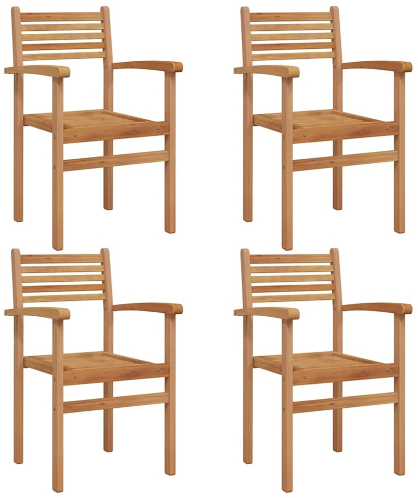 vidaXL Garten Stapelstühle 4 pcs Braun 55.5 x 55.5 x 90 cm 42002315 Bild 1