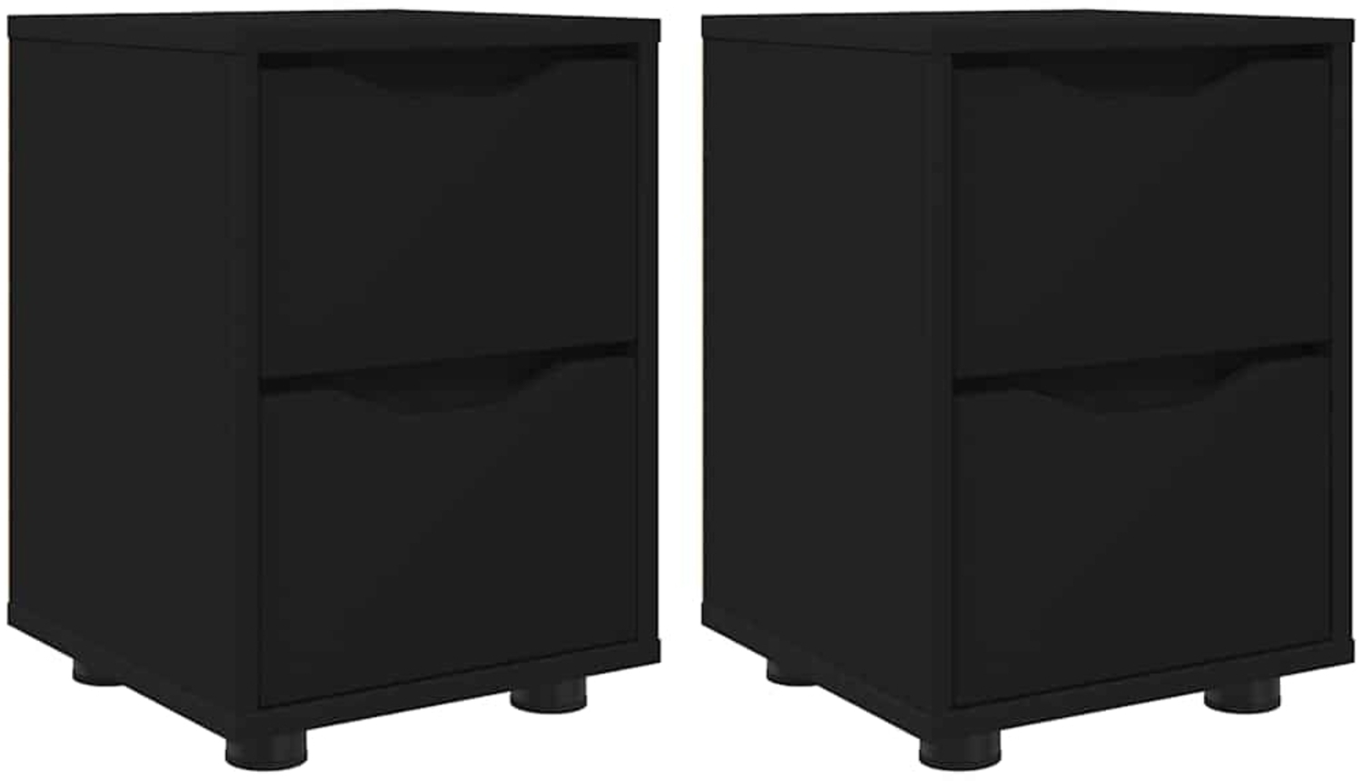 vidaXL Nachttische 2 pcs Schwarz 30,5 x 30 x 43 cm Holzwerkstoff 888800 Bild 1