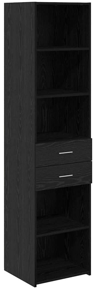 vidaXL Highboard Schwarz Eichen-Optik 45 x 42,5 x 185 cm Holzwerkstoff 3402640 Bild 1