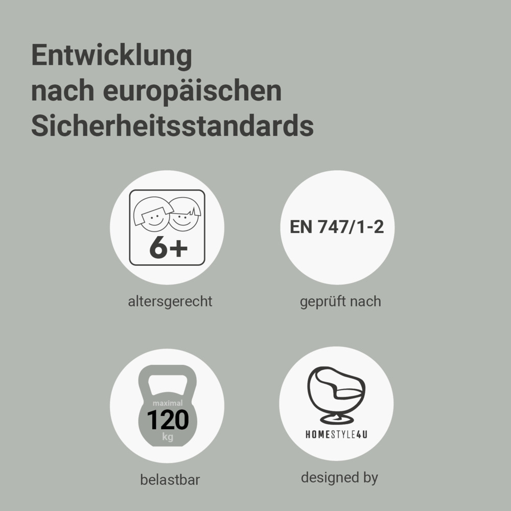 Hochbett Spielbett Kinderbett Leiter Vorhang rot 90x200 Jugendbett Kiefer Bild 1