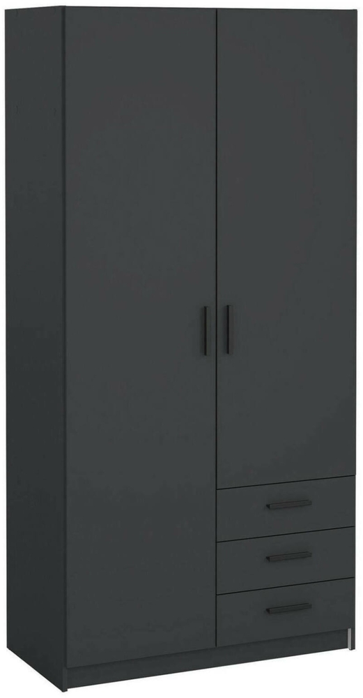 Dmora Kleiderschrank 2 Türen Sultani, Schlafzimmermöbel, Schrank, Garderobe, 99x50 h200 cm, Grau Bild 1