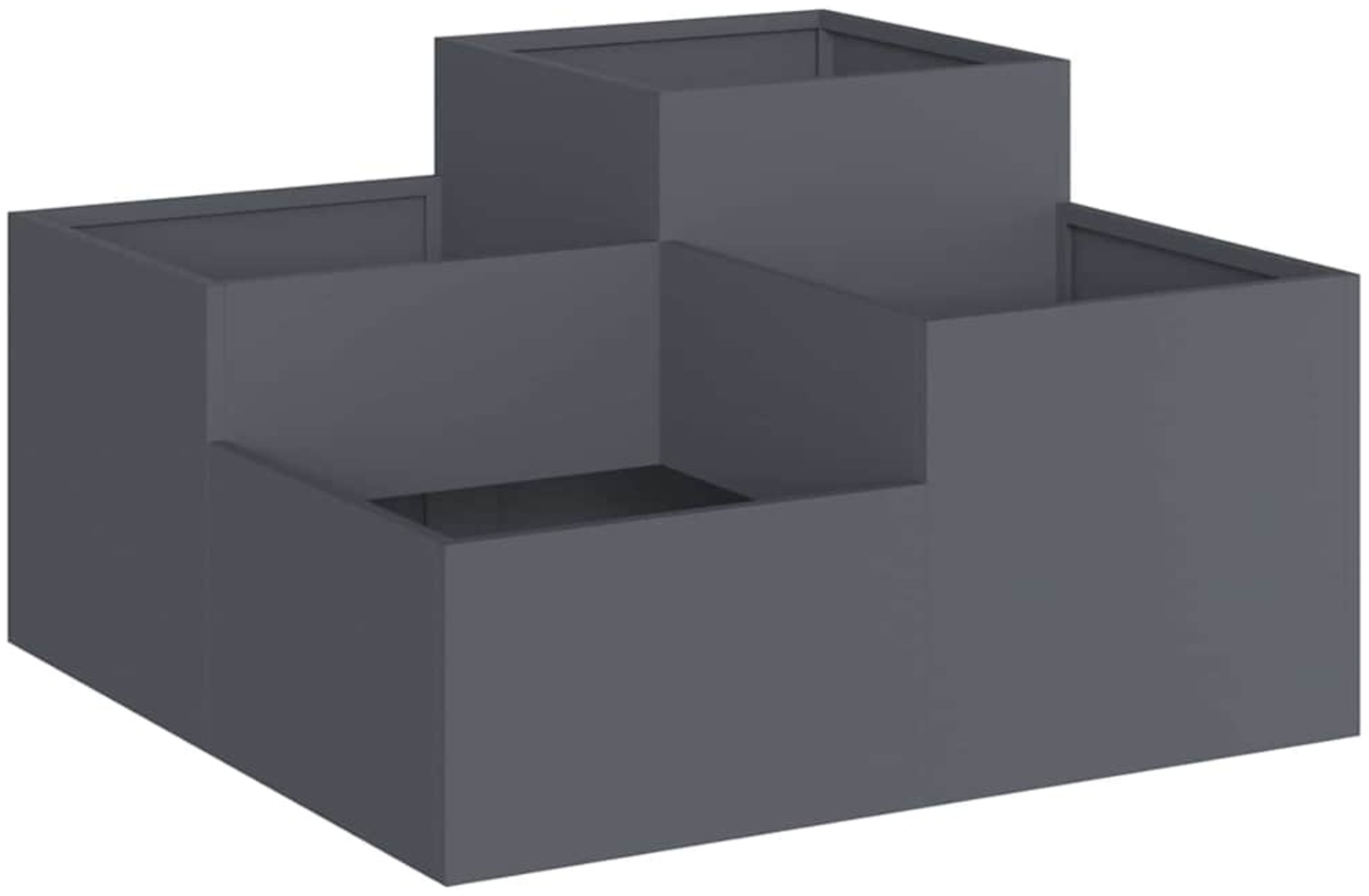 vidaXL Gartenblumentopf Anthrazit 80 x 80 x 48 cm Stahl 865843 Bild 1