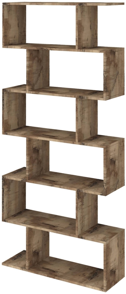 Dmora Bücherregal Alowha, Schrank mit Regalen, Bürobibliothek, 100 % Made in Italy, 80 x 25 x 192 cm, Ahorn, Bild 1