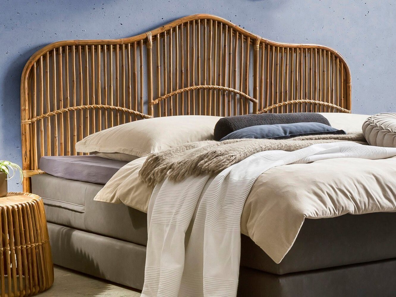 Bett-Kopfteil Romanteaka 200 x 4 x 120 cm Rattan Bild 1