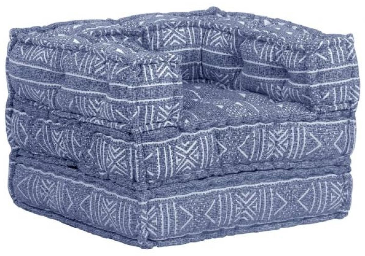 Modularer Pouf Indigo Stoff Bild 1