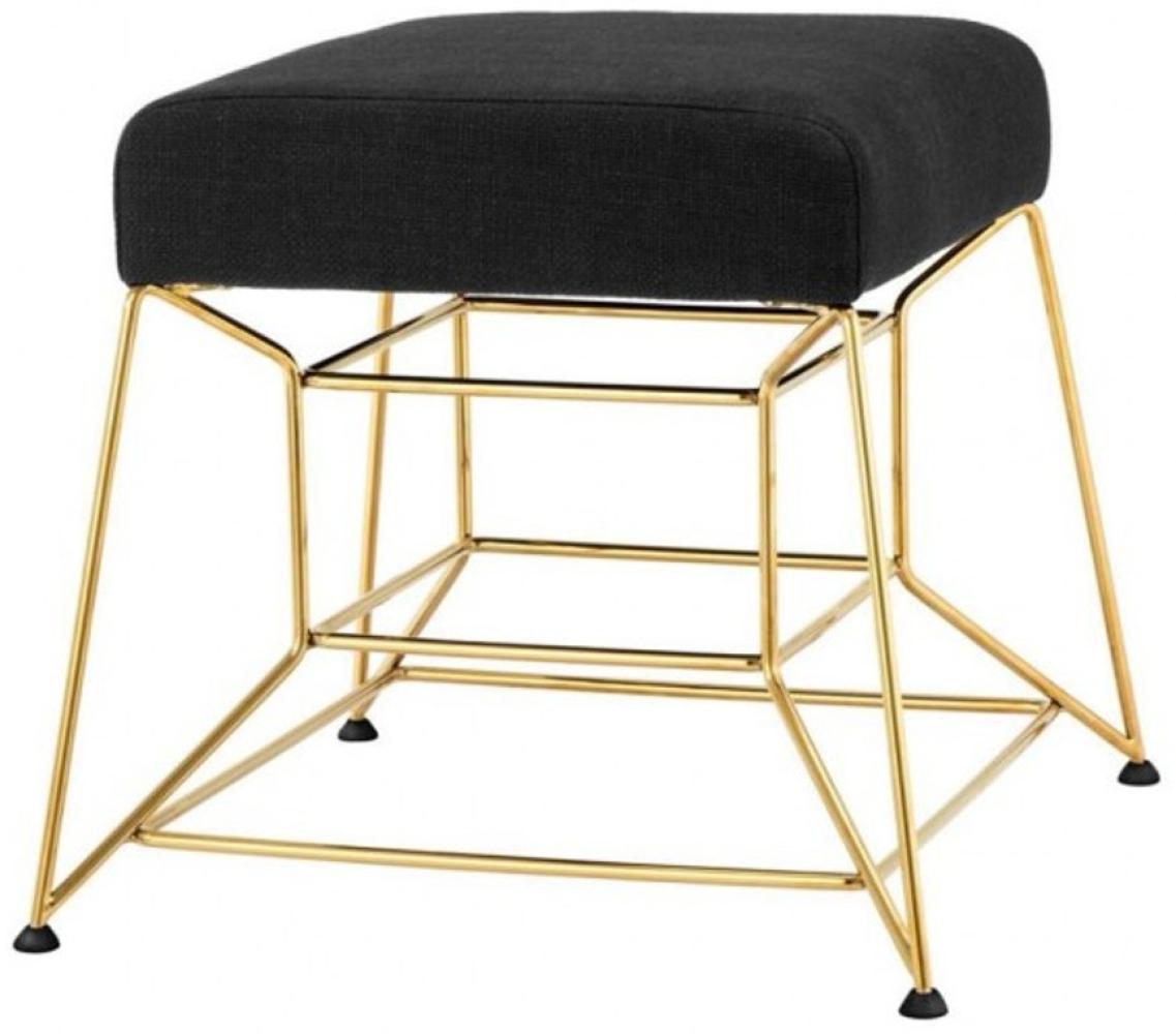 Casa Padrino Luxus Sitz Hocker Gold Finish 52 x 52 x H. 46 cm - Luxus Kollektion Bild 1