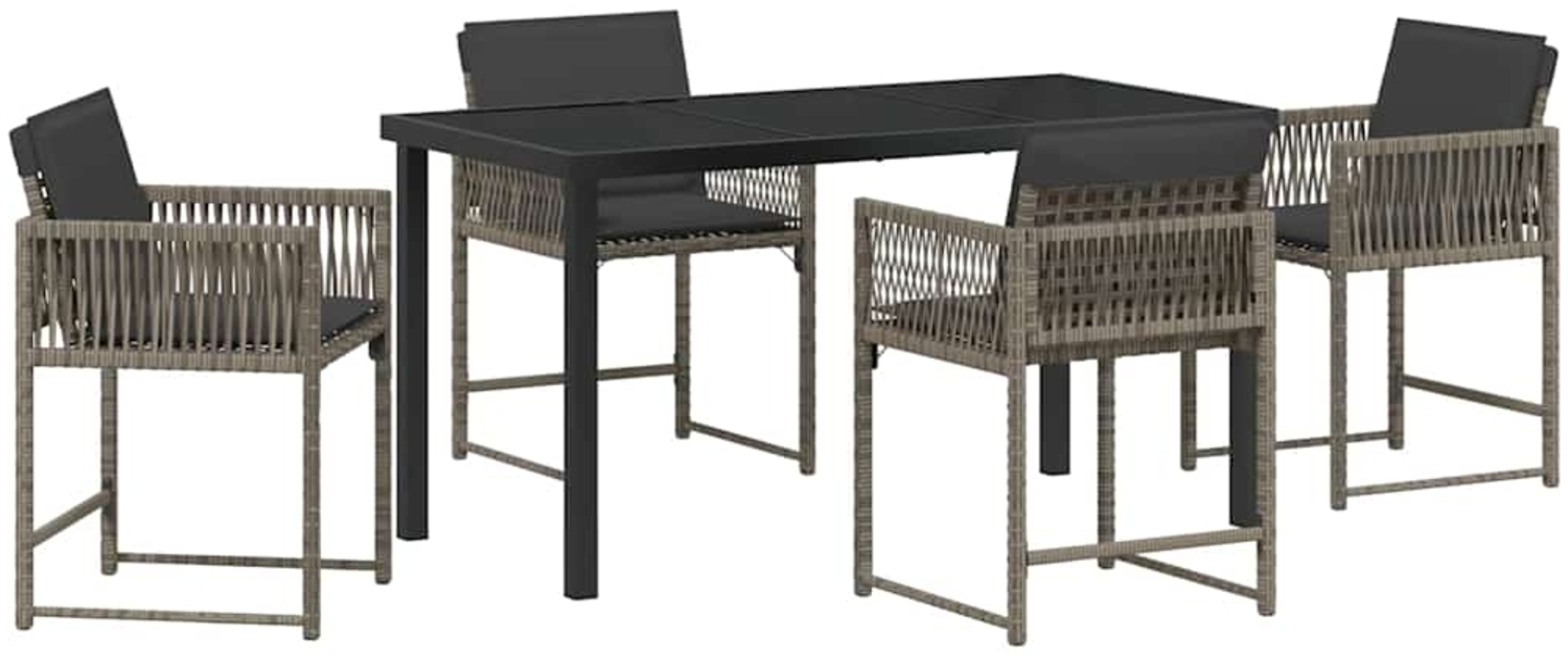 vidaXL Garten Essgruppe 5 pcs Grau Poly-Rattan 3380750 Bild 1