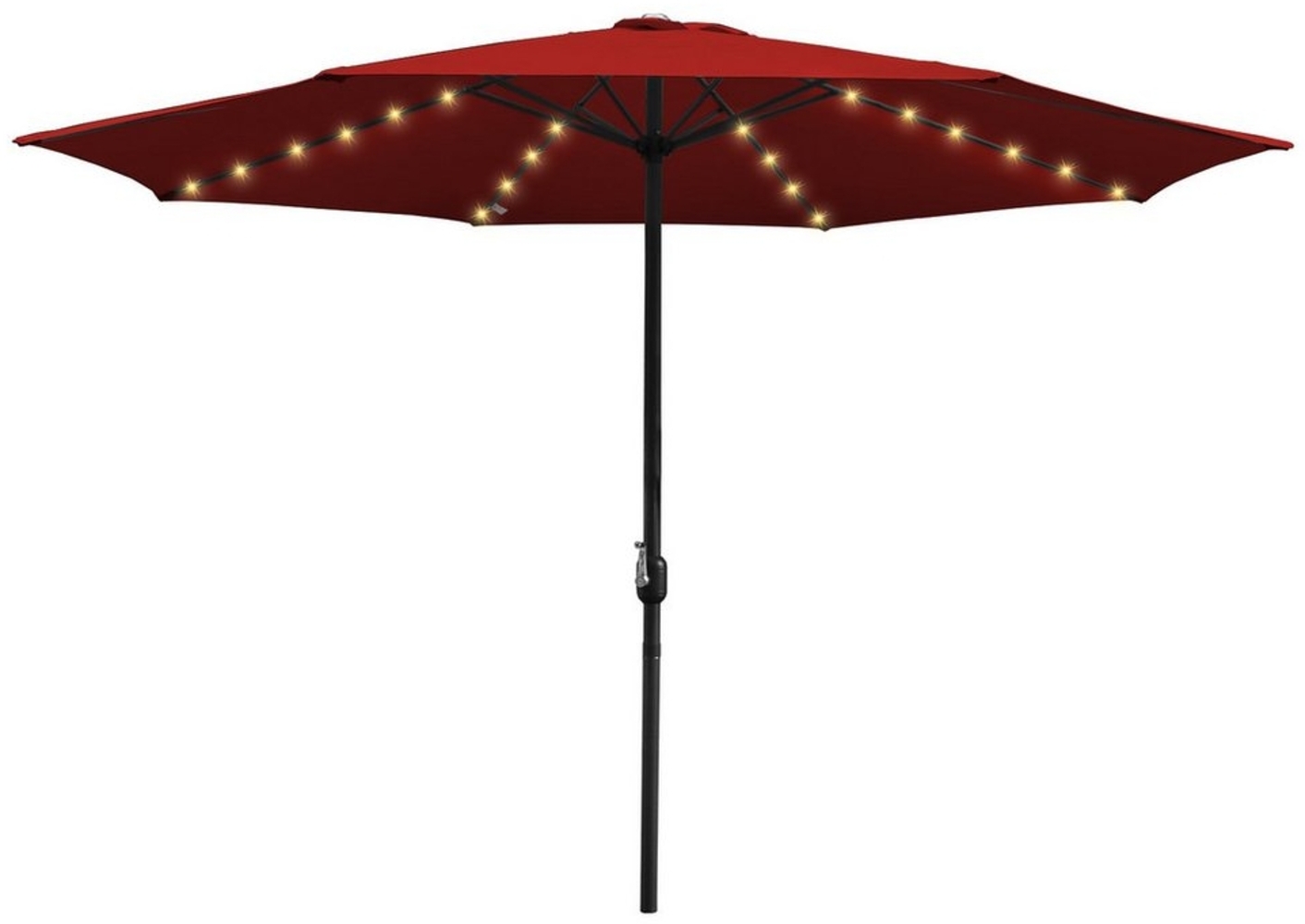 Clanmacy Sonnenschirm Ø3.5m Gartenschirm LED Ampelschirm Marktschirm Strandschirm UV Rot, LxB: 350x350 cm, Stabiler knickbar/für Garten, Balkon, Terasse/Sonnenschutz Bild 1