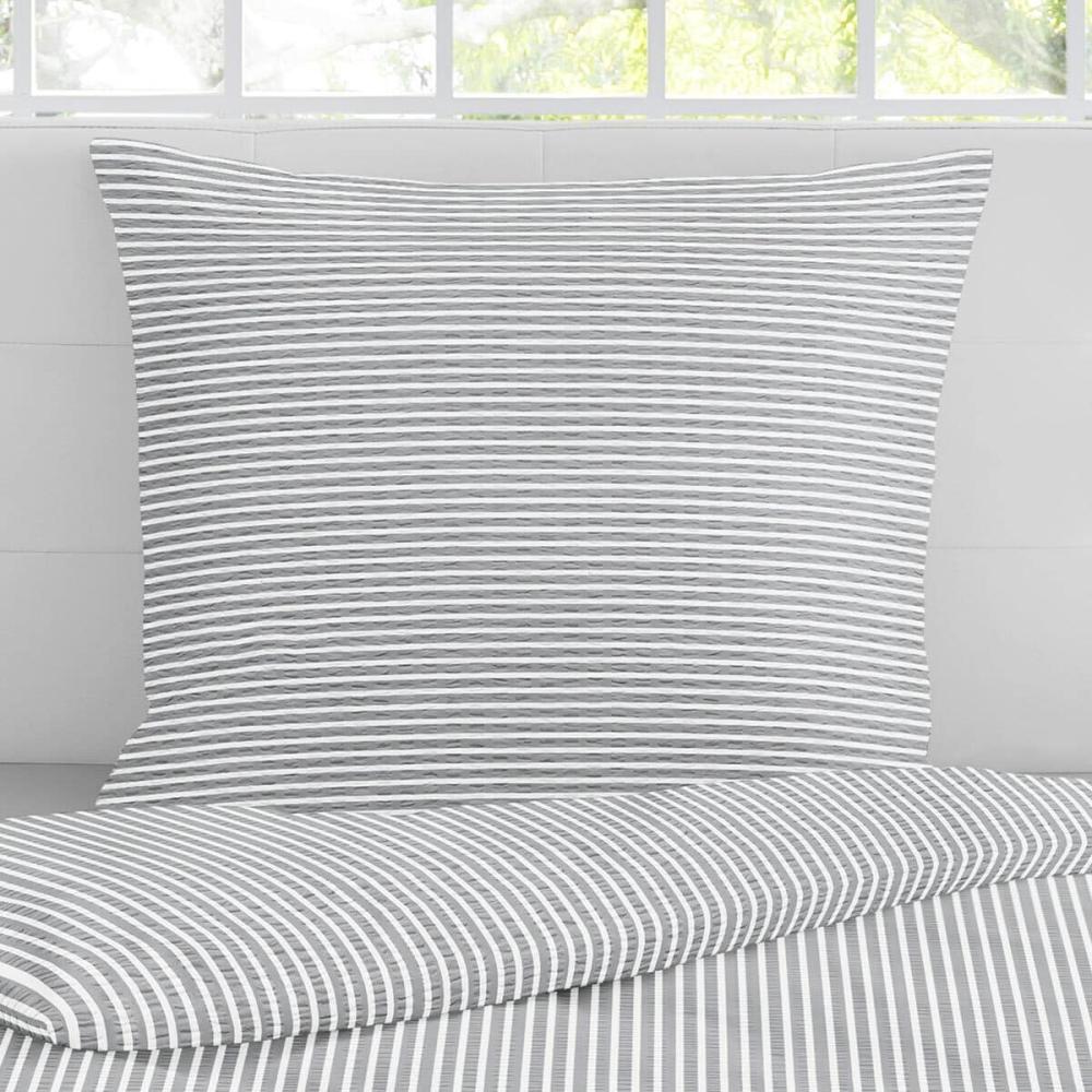 irisette Seersucker Bettwäsche Set Easy 8362 silber 155x200 cm + 1 x 80 x 80 cm Bild 1