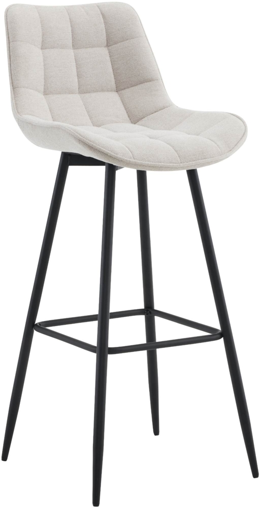 DELUKE® Barhocker SYDNEY - Creme, Stoff Barhocker mit Lehne Barstuhl Tresenhocker Tresenstuhl Kneipenhocker Kneipenstuhl Bild 1