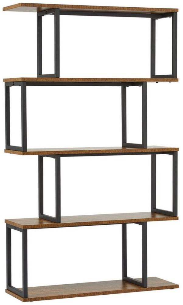 Mondeer Bücherregal Standregal, mit Metallrahmen, 76x24x127.5cm, Braun Bild 1