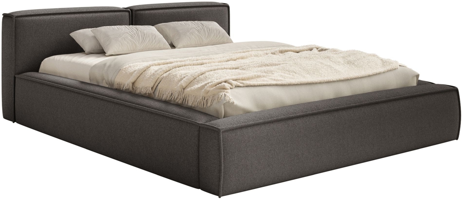 Selsey 'Tilves Slim'Polsterbett 140x200 mit Bettkasten und Lattenrost, Chenille, grafitgrau Bild 1