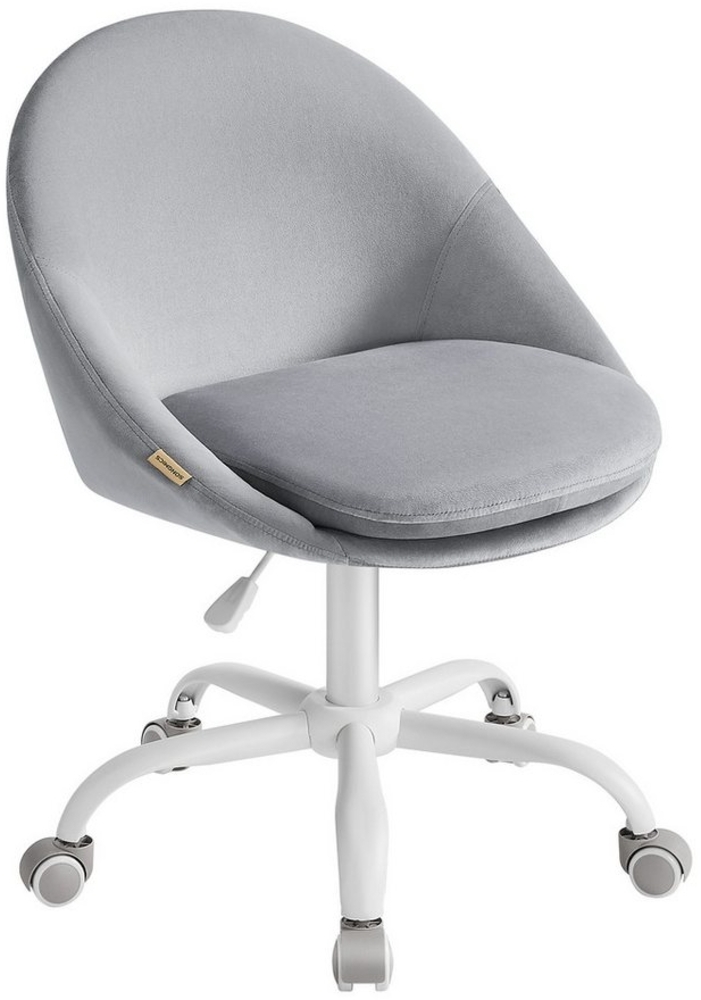SONGMICS Homeoffice Stuhl, Schminkstuhl aus Samt, Schreibtischstuhl, Schaumstoffpolsterung, höhenverstellbar Bild 1