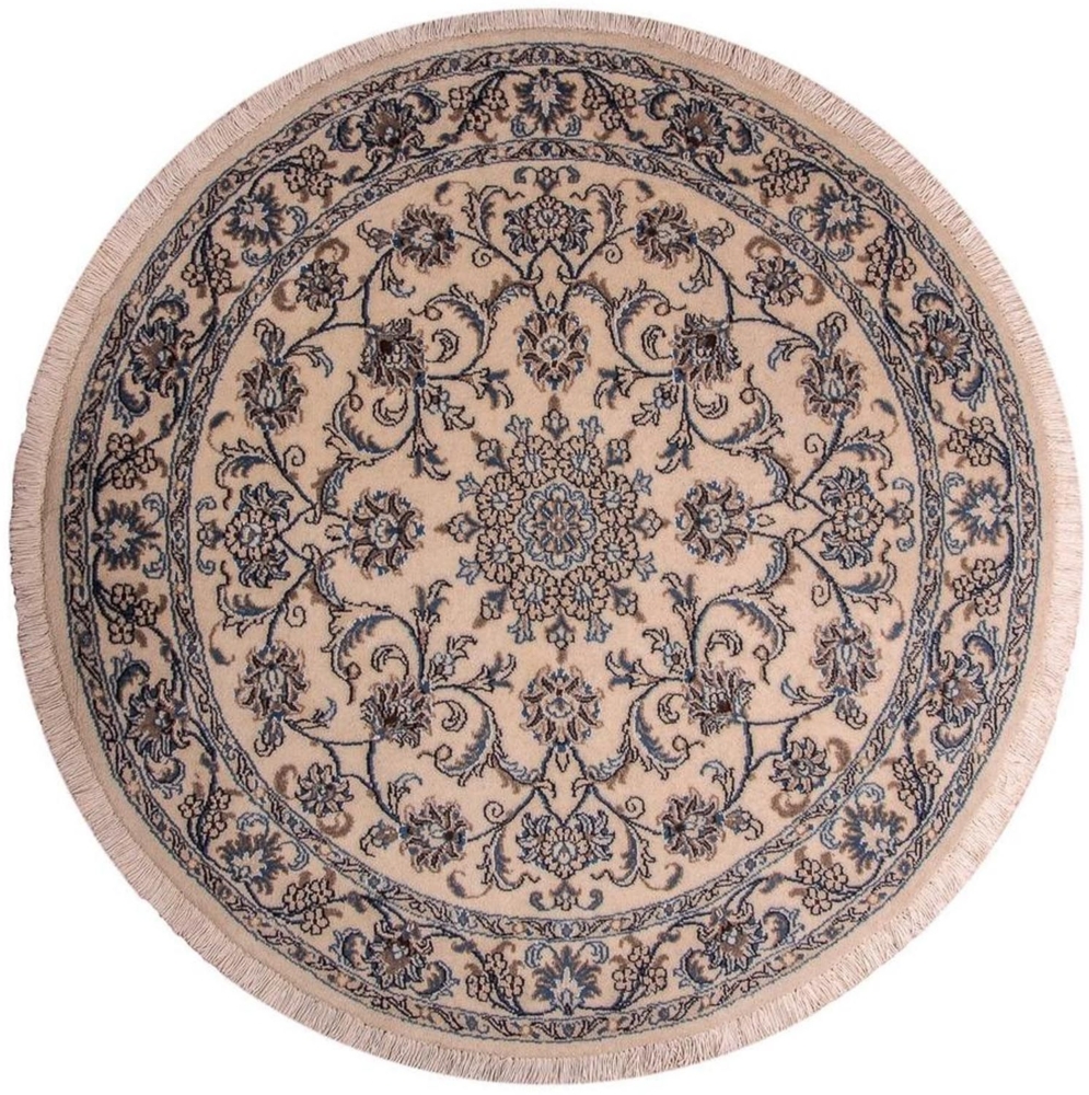 Morgenland Perserteppich - Nain - Royal rund - 150 x 150 cm - beige Bild 1