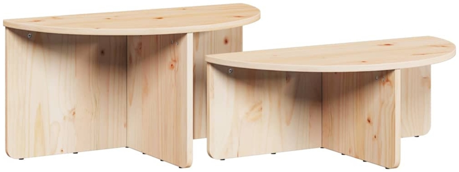 vidaXL Couchtisch 2 pcs Natur 79 x 39,5 x 40 cm Massivholz Kiefer 873535 Bild 1