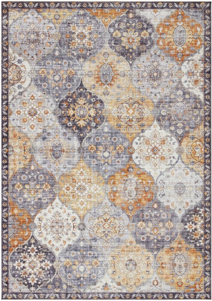 Kurzflor Teppich Kashmir Ghom Honiggelb - 80x150x0,7cm Bild 1