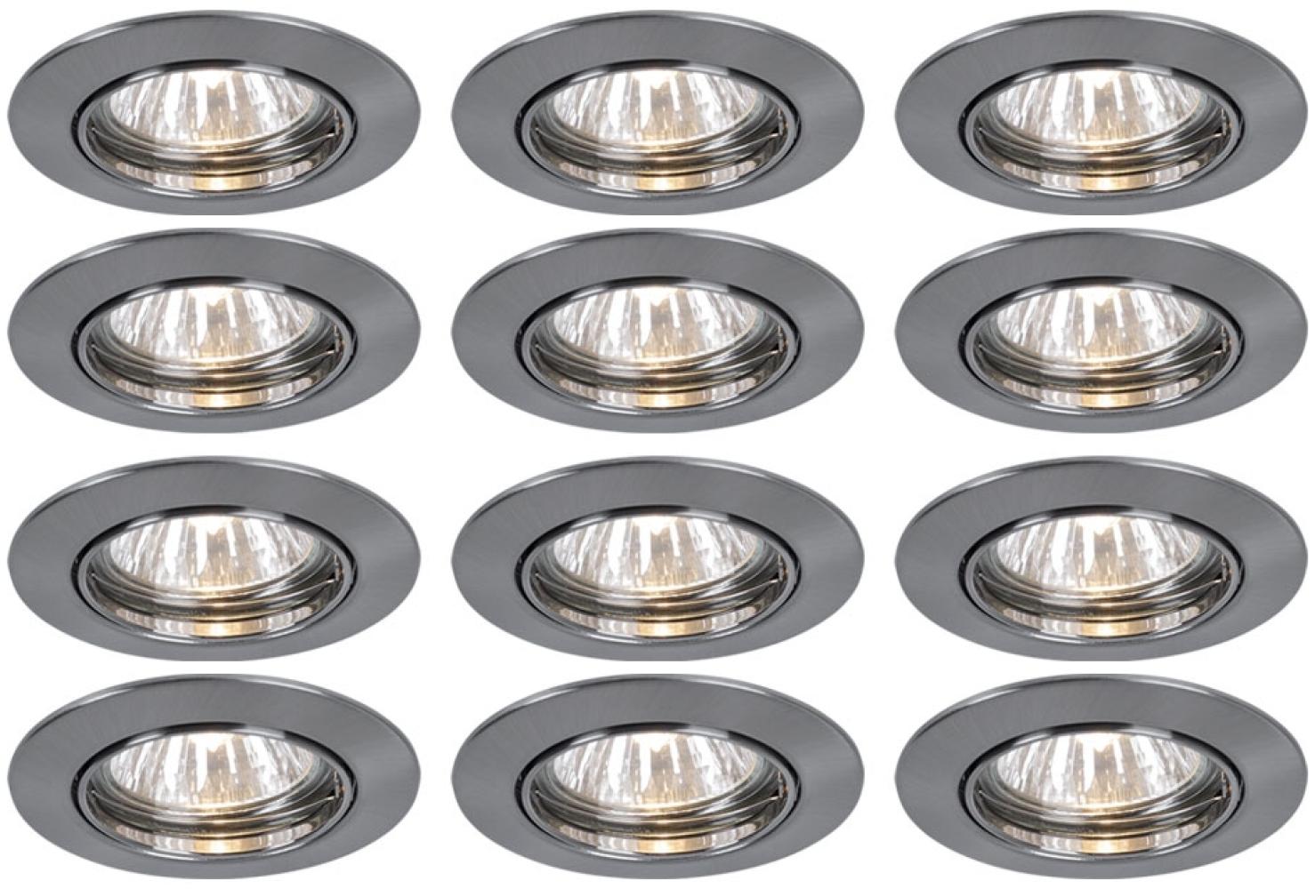 12x LED Einbaustrahler, rund, silber, 8,3 cm, PREMIUM LINE Bild 1