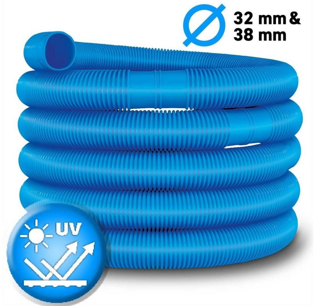 tillvex Poolschlauch 8m - Ø 38mm Blau Schwimmbadschlauch Saugschlauch Solarschlauch Bild 1