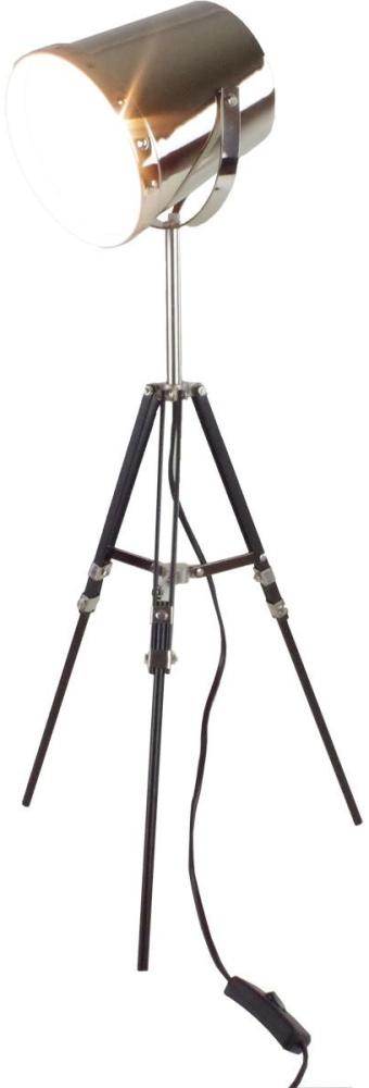Grundig Tischlampe Stativlampe schwarz chrom 64cm Tripod Theater Spotleuchte Bild 1