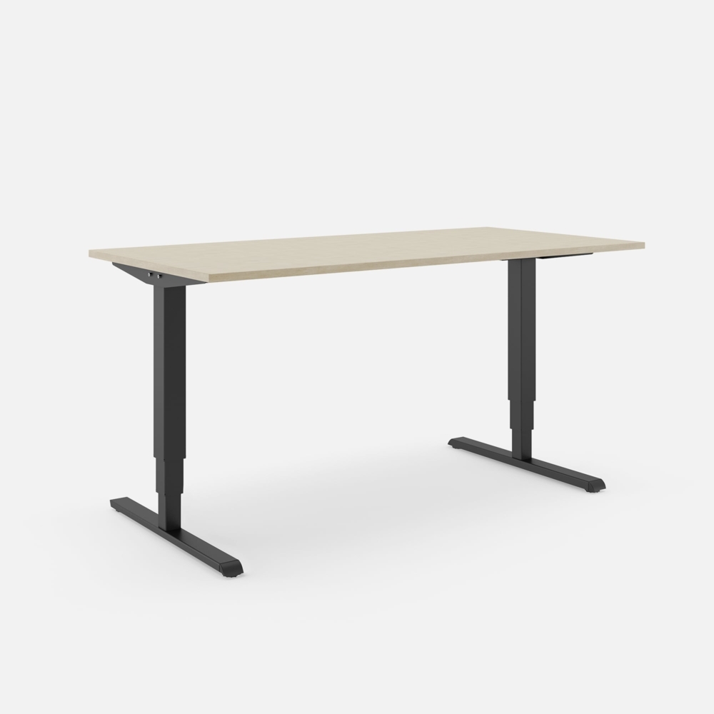 Steelforce 400 Schreibtisch - 160 , Eiche , Schwarz Bild 1