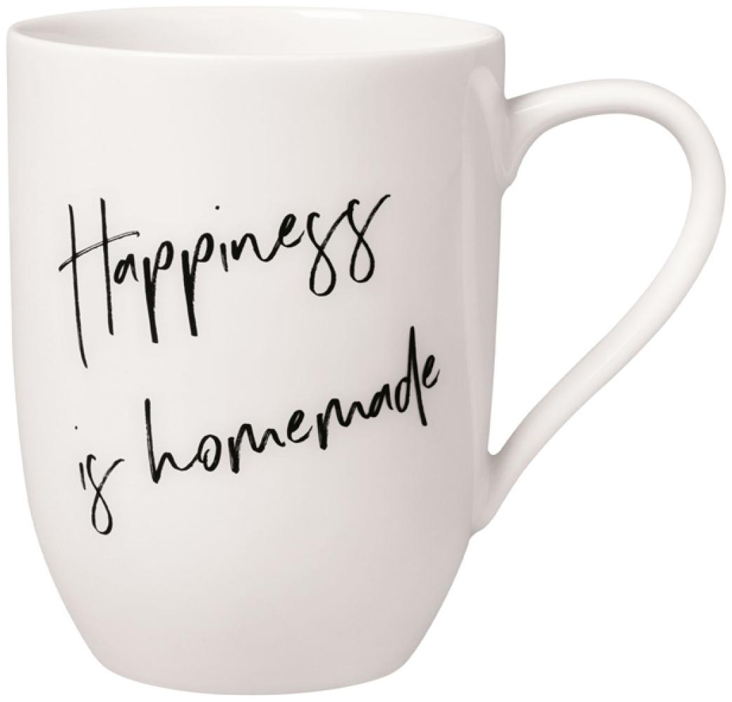 Villeroy & Boch Vorteilset 6 Stück Statement Becher mit Henkel Happiness is homemade Premium Porcelain weiß,schwarz 1016219671 Bild 1