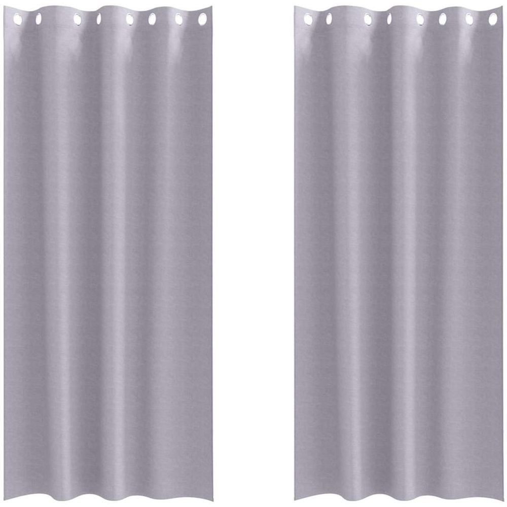 vidaXL Verdunkelungs-Vorhänge mit Ringen 2 pcs Metallic Grau 4107362 Bild 1