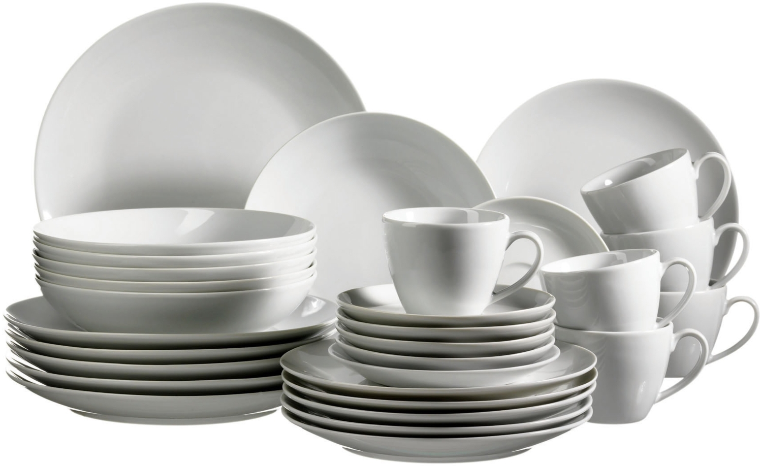 Mäser 921345 Kombiservice Barca für 6 Personen, Porzellan, weiß (1 Set, 30-teilig) Bild 1