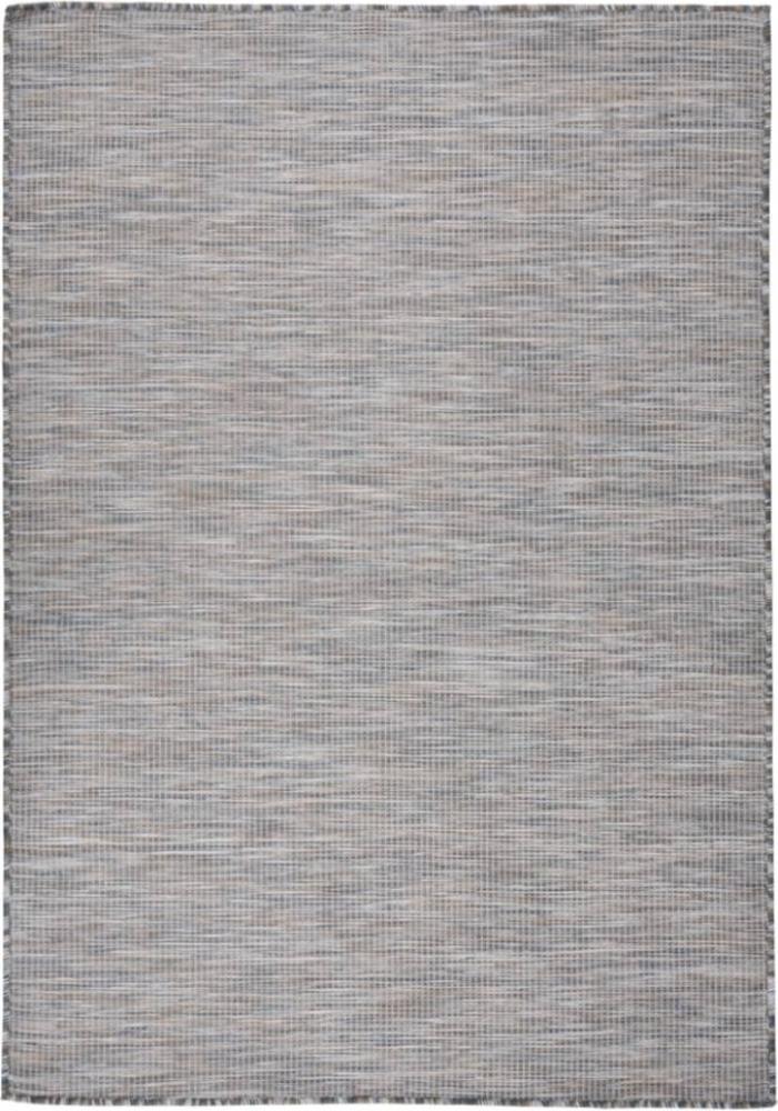 vidaXL Outdoor-Teppich Flachgewebe 140x200 cm Braun und Blau 340817 Bild 1