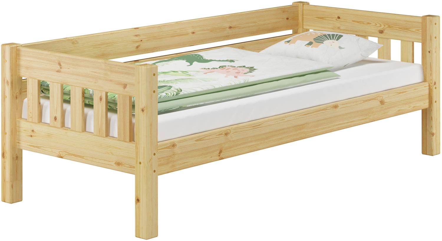 Kieferbett natur Einzelbett 90x200 Massivholz-Bettgestell Futonbett Bild 1