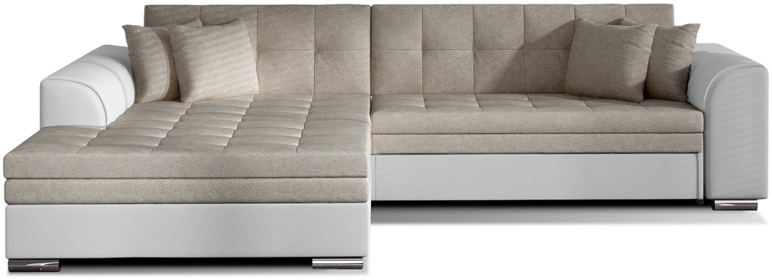 ELTAP 'Sorento', Ecksofa, Eckcouch, Beige / Off-White, 78 x 194 x 296 cm, Links Bild 1