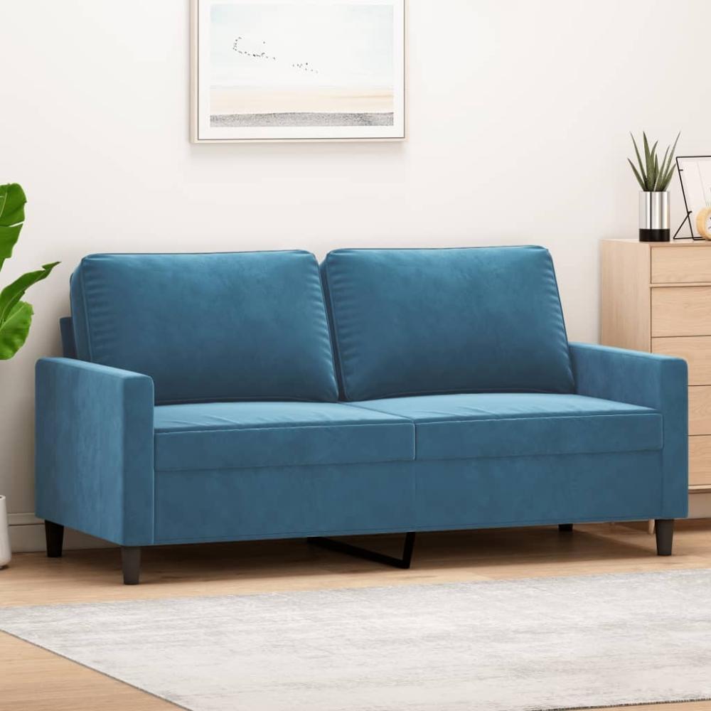 vidaXL 2-Sitzer-Sofa Blau 140 cm Samt 359208 Bild 1