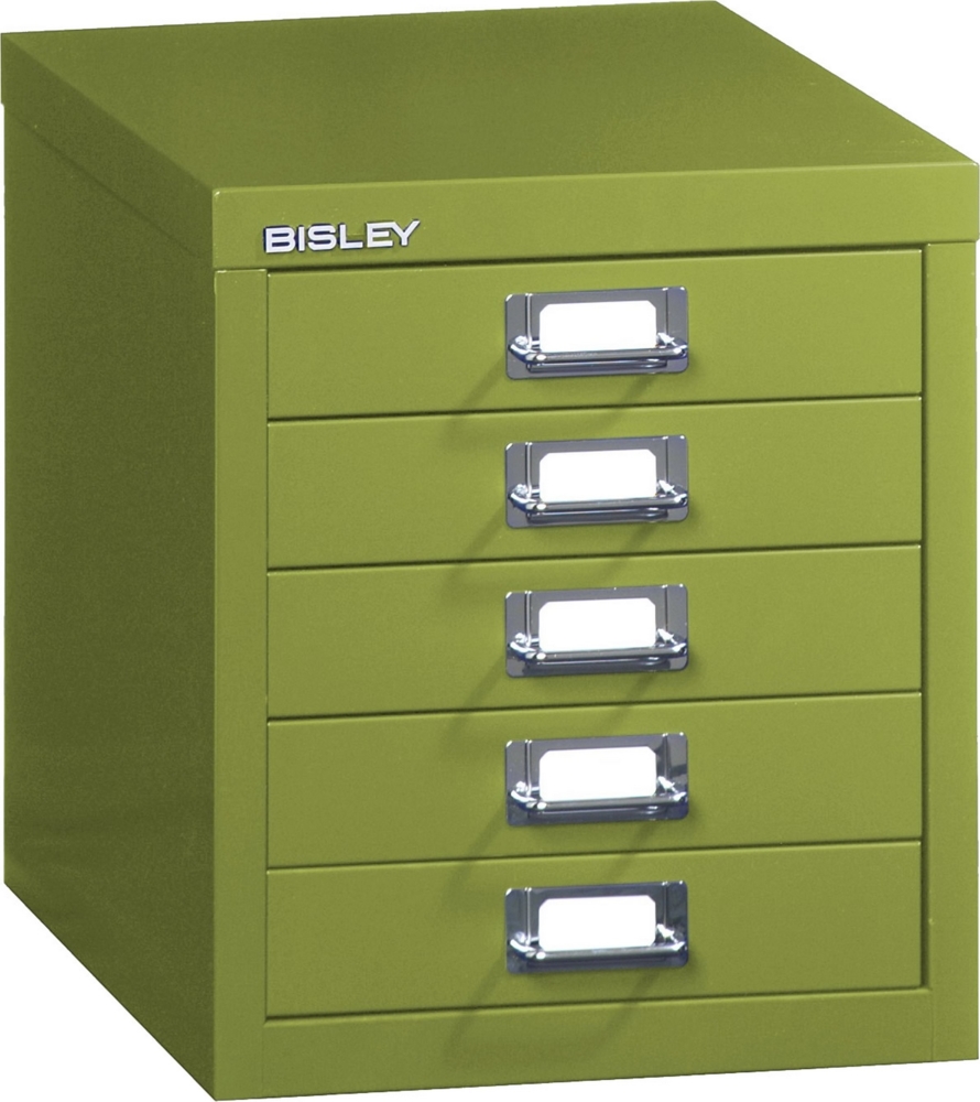 BISLEY Schubladenschrank aus Metall für DIN A4 in grün Schrank mit 5 Schubladen Büroschrank Werkzeugschrank, L125-604 Bild 1