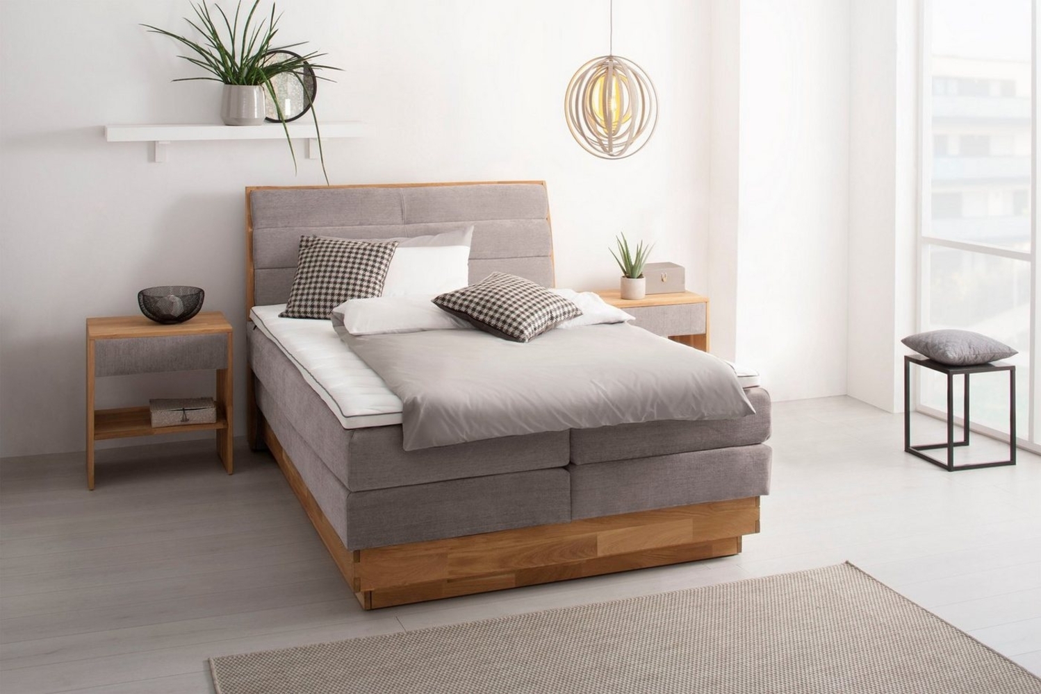 OTTO products Boxspringbett Jenna, ohne LED-Beleuchtung, mit zertifizierten, recycelten Bezugsstoffen Bild 1