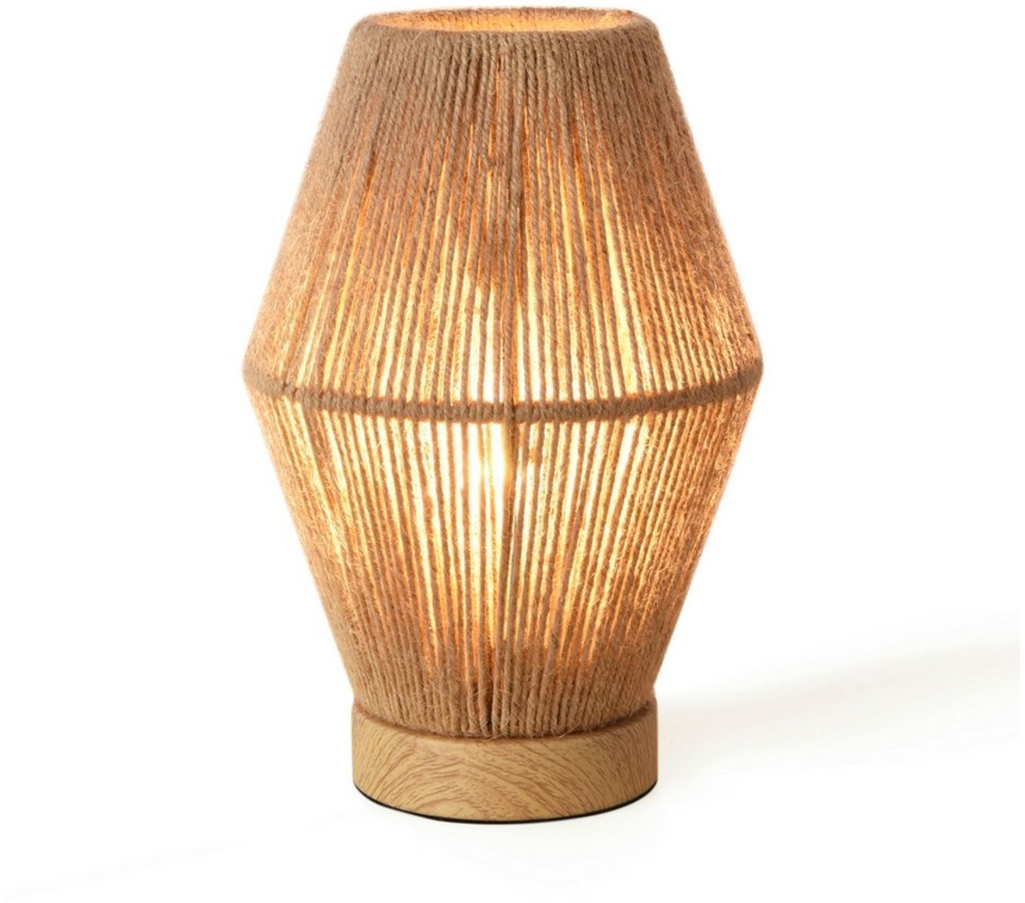 lux. pro 'Arundel' Tischleuchte, 1xE27 Holzoptik/Natur, 25 x 16 x 16 cm Bild 1