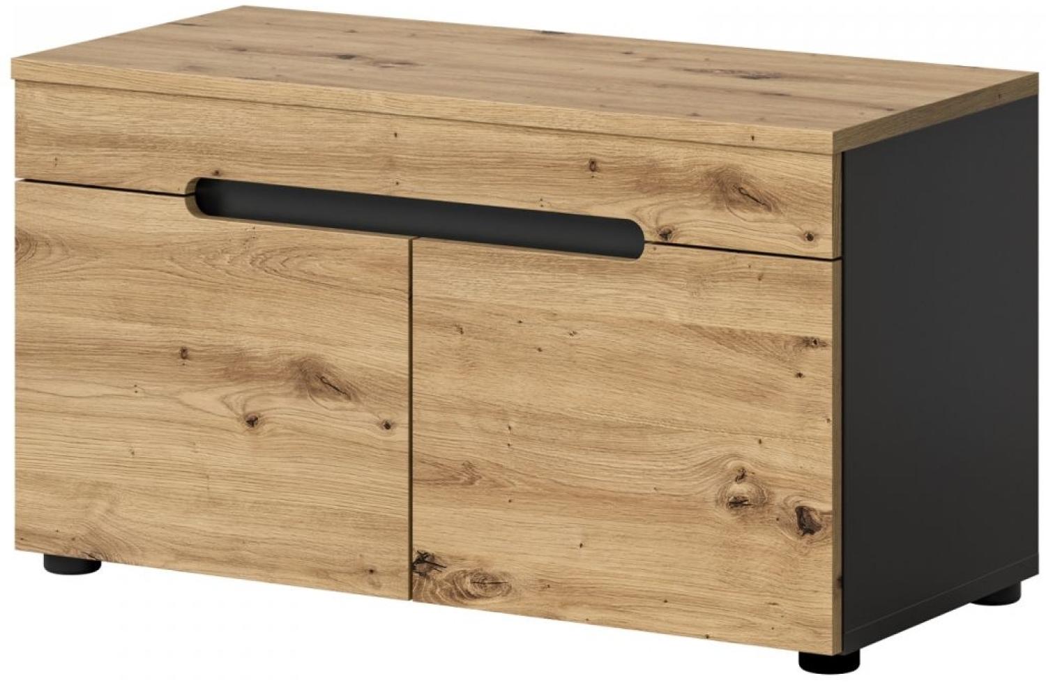 Garderobe Sitzbank Cooper in Eiche und grau 80 cm Bild 1