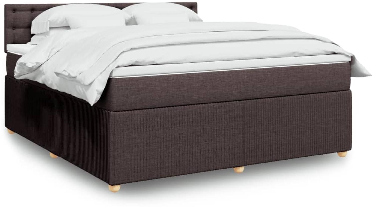 vidaXL Boxspringbett mit Matratze Dunkelbraun 180x200 cm Stoff 3289852 Bild 1