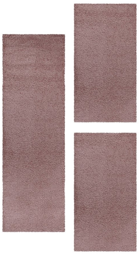 Carpettex Hochflor-Bettumrandung Geometrisch Design, Höhe 30 mm, (Bett-Set, 3-tlg, Bettvorlage), Schlafzimmer Teppich Bettumrandung Läufer Set 3 teilig Bild 1