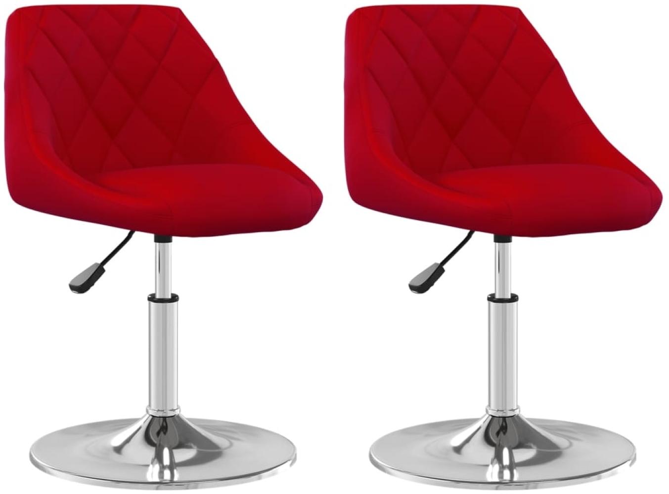 vidaXL Esszimmerstühle 2 Stk. Drehbar Weinrot Samt [335289] Bild 1