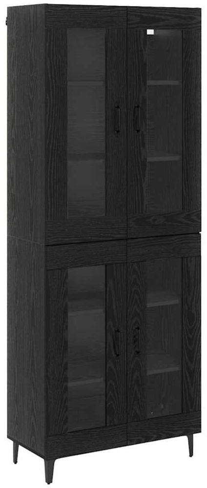 vidaXL Highboard Schwarz Eichen-Optik 69,5 x 34 x 180 cm Holzwerkstoff 3416069 Bild 1