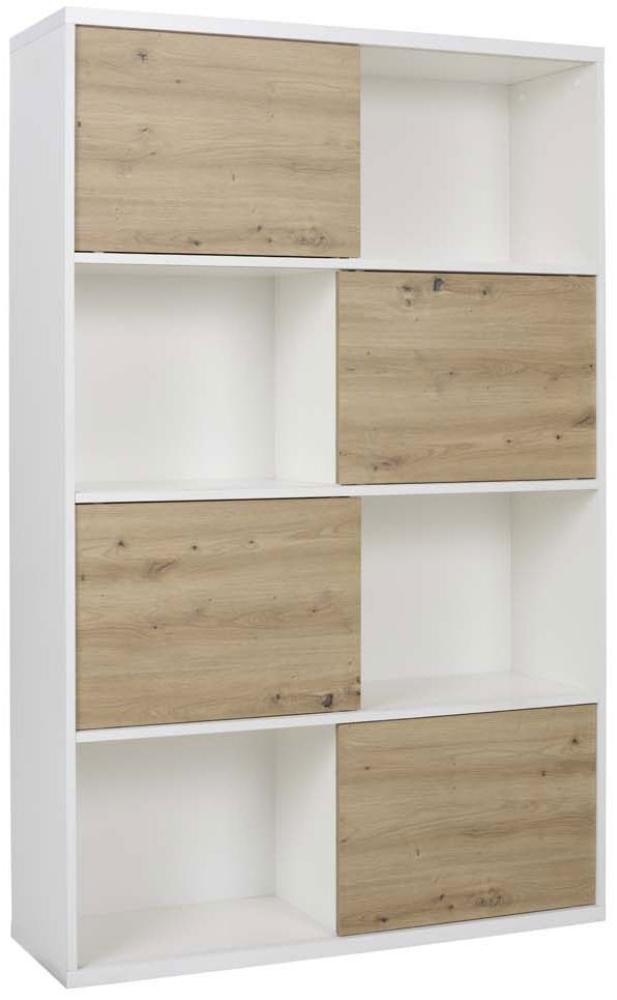 Bücherregal Regal Kora 115x37x179cm weiß Artisan Eiche Bild 1