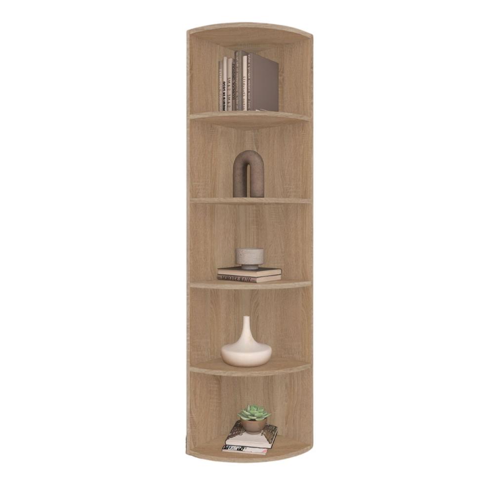 Coemo Eckregal Corner 185 aus Holz | MDF 5 Etagen Natur Sonoma Bild 1