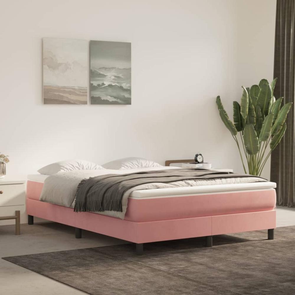 Boxspringbett Rosa 140x200 cm Samt [3120777] Bild 1