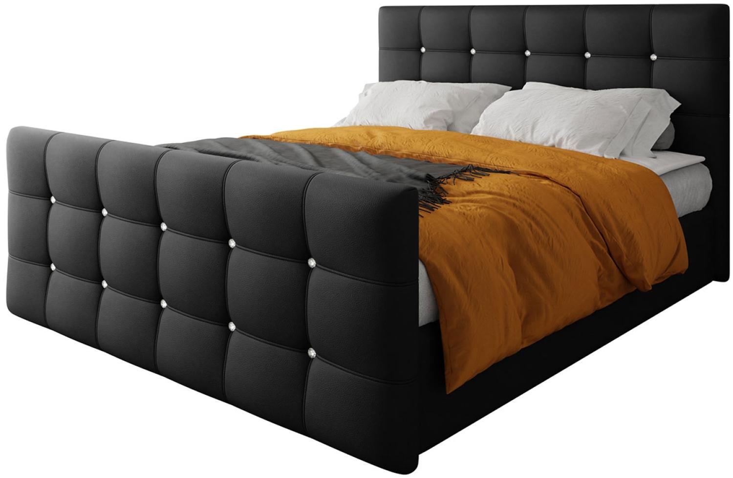 Mirjan24 Boxspringbett Atasir, Schwarz 160 x 200 cm Kunstleder Bild 1