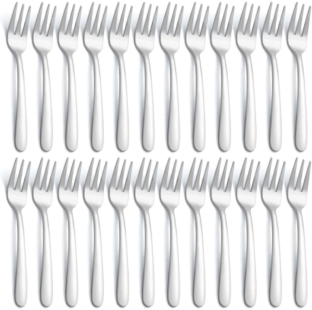 Kuchengabel Set Dessertgabel Set 24 Stück Edelstahl Spülmaschinenfest 14,5cm Bild 1
