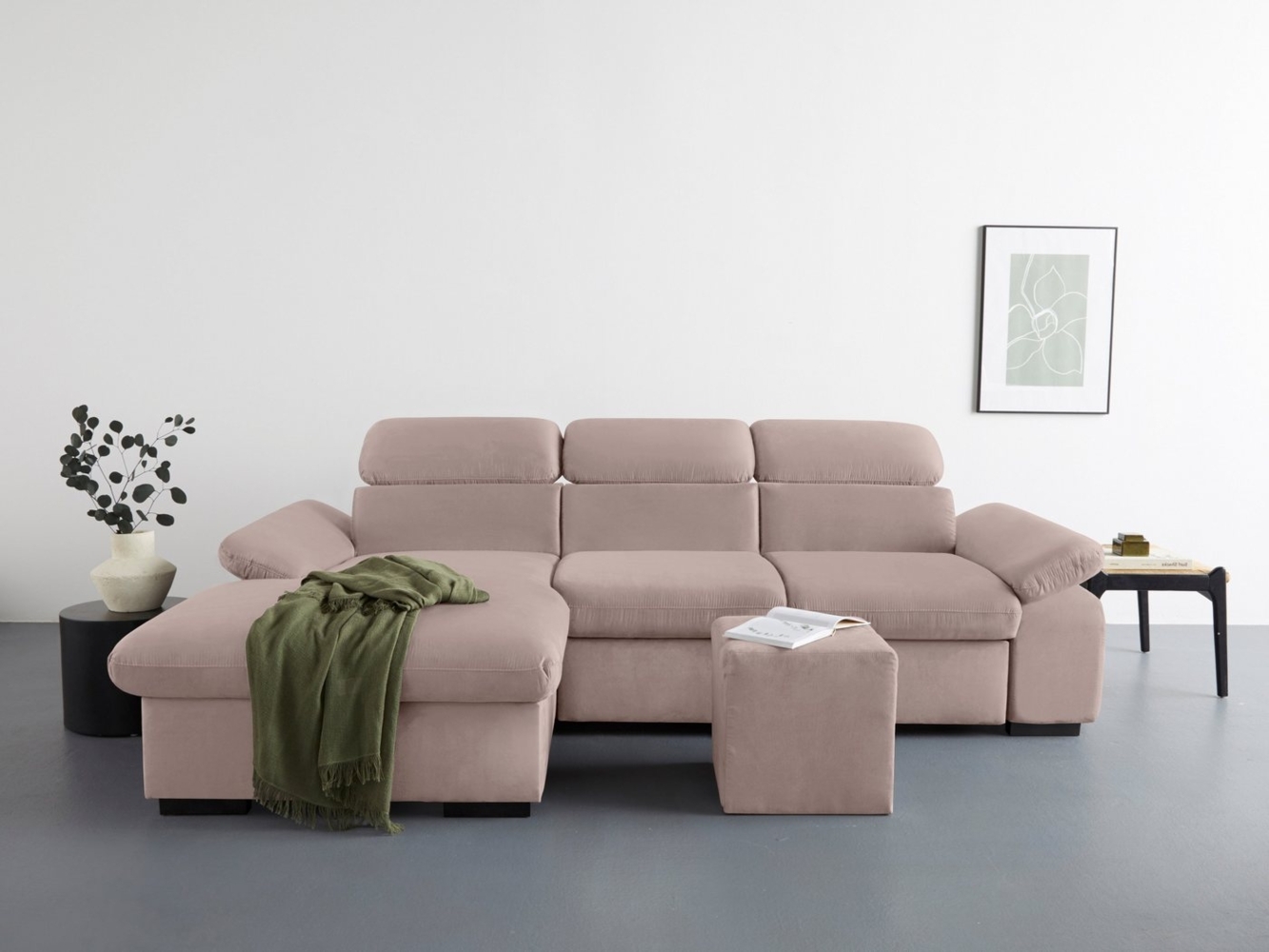 COTTA Ecksofa Lola L-Form, Set, mit Hocker & Kopfteilfunktion, wahlw. Bett- und Armteilfunktion Bild 1