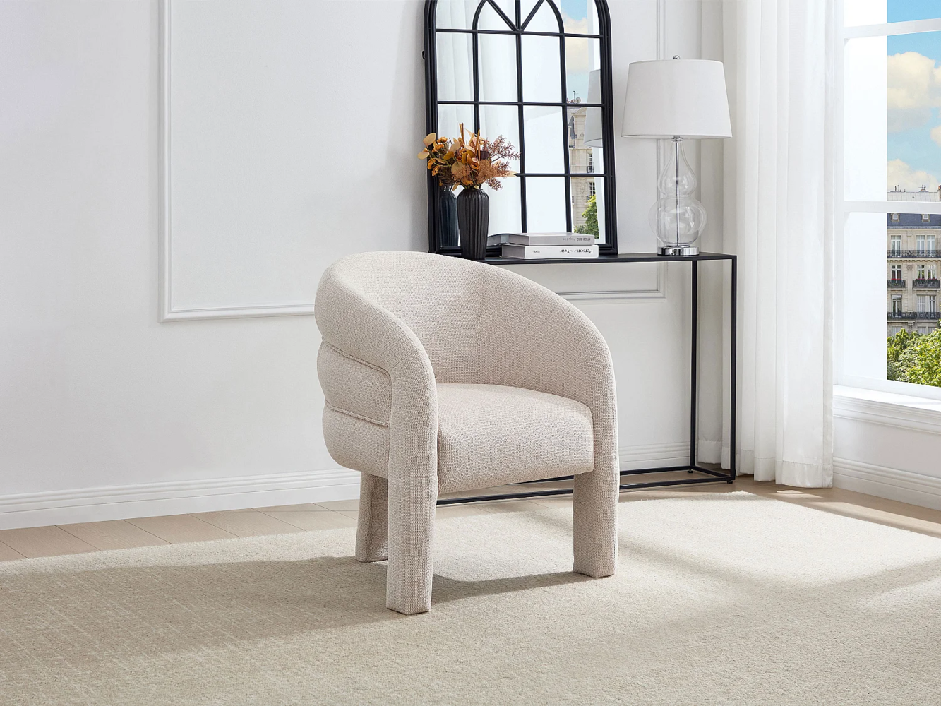 Vente-unique - Sessel - Stoff - Beige strukturiert - ZELUVA Bild 1