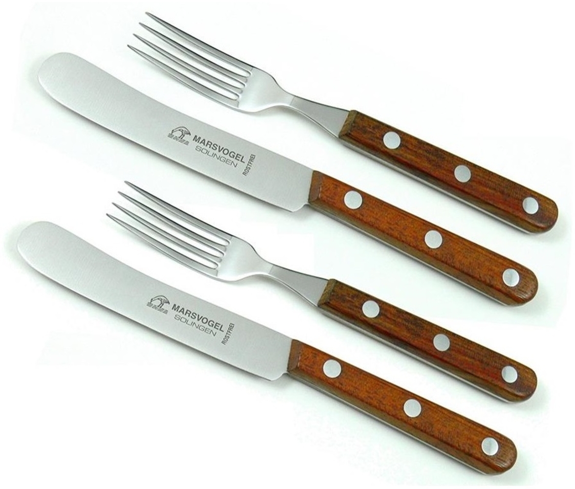 Marsvogel | Buckels Besteck 4-tlg. | Bubinga Holzgriff | handgefertigt in Solingen | perfekt für Liebhaber hochwertiger Küchenutensilien Bild 1